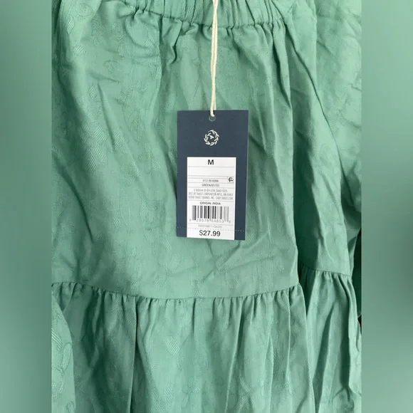 NWT Universal Thread 100% cotton green tiered dress - Picture 3 of 3